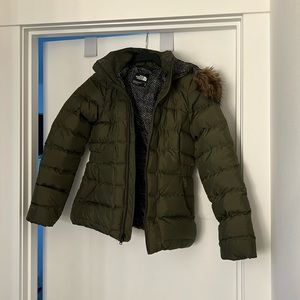 Olive north face jacket